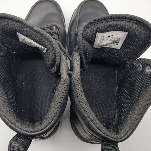 Nike Manoa Mens 9.5 Leather Triple Black Boots Outdoor Hiking 454350-003 main image 12